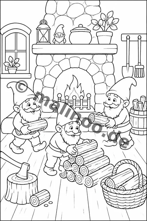 Heinzelmännchen Malbuch 20 Ausmalbilder PDF Download – Vorschaubild 3