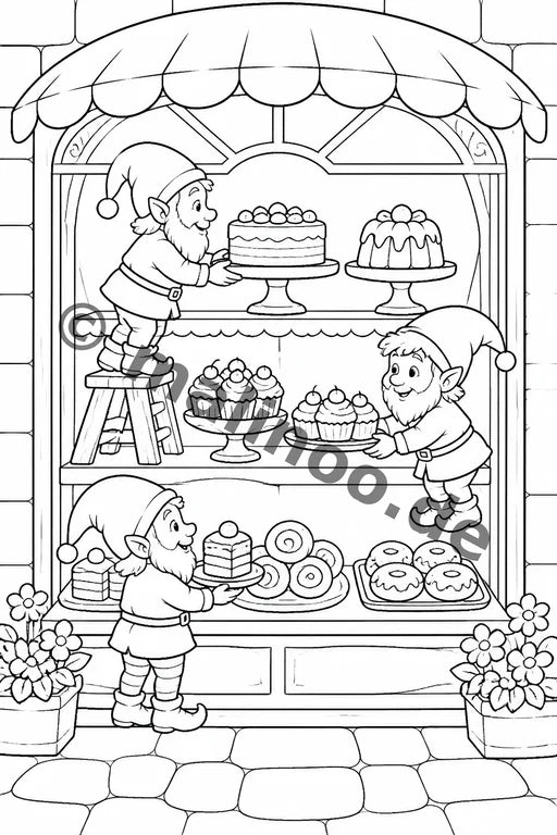 Heinzelmännchen Malbuch 20 Ausmalbilder PDF Download – Vorschaubild 4