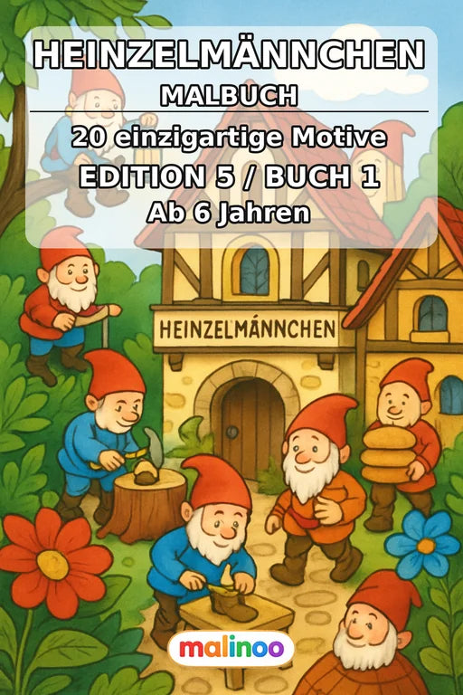 Heinzelmännchen Malbuch 20 Ausmalbilder gedruckt+gebunden – Cover