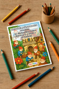 Heinzelmännchen Malbuch 20 Ausmalbilder gedruckt+gebunden – Mockup-Ansicht