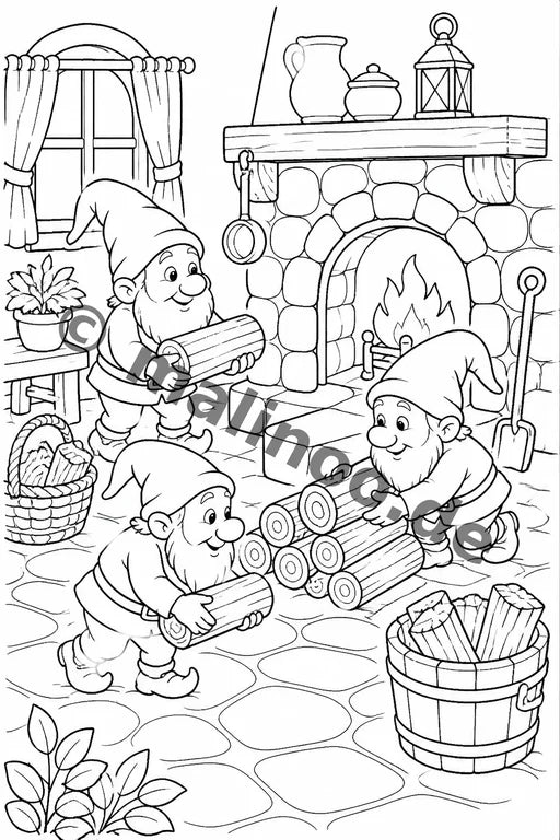 Heinzelmännchen Malbuch 20 Ausmalbilder gedruckt+gebunden – Vorschaubild 3