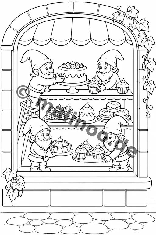 Heinzelmännchen Malbuch 20 Ausmalbilder gedruckt+gebunden – Vorschaubild 4