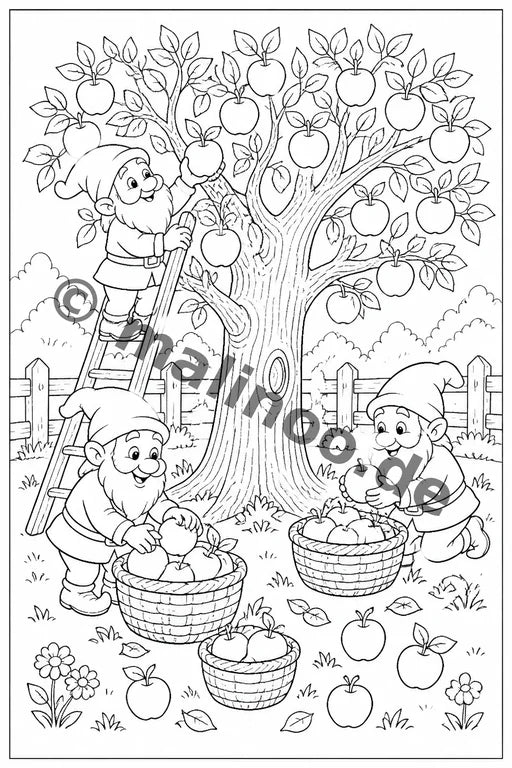 Heinzelmännchen Malbuch 20 Ausmalbilder gedruckt+gebunden – Vorschaubild 6