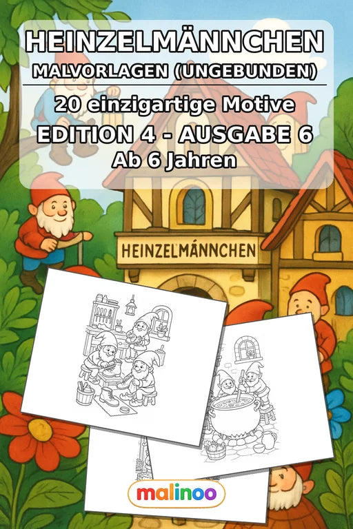 Heinzelmännchen Malbuch 20 Ausmalbilder gedruckt+lose – Cover