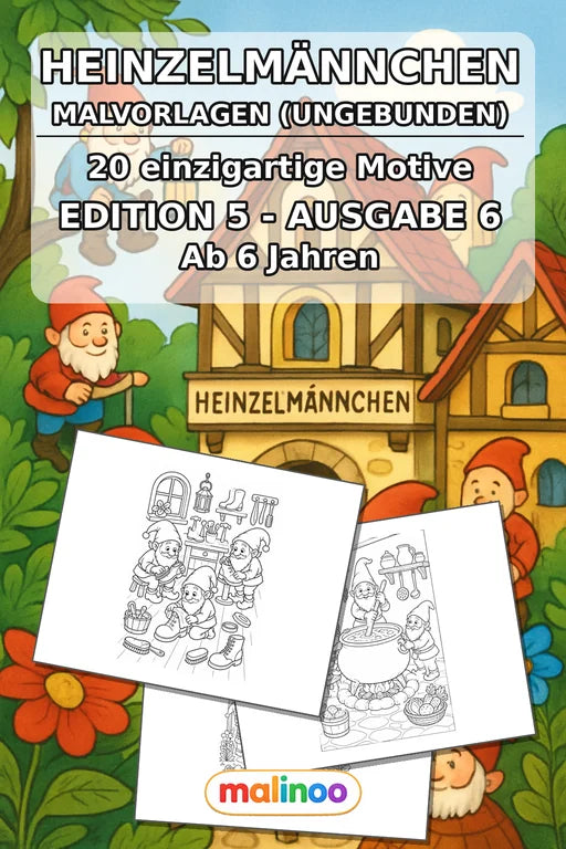 Heinzelmännchen Malbuch 20 Ausmalbilder gedruckt+lose – Cover