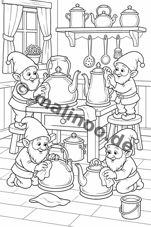 Heinzelmännchen Malbuch 20 Ausmalbilder gedruckt+lose – Vorschaubild 10