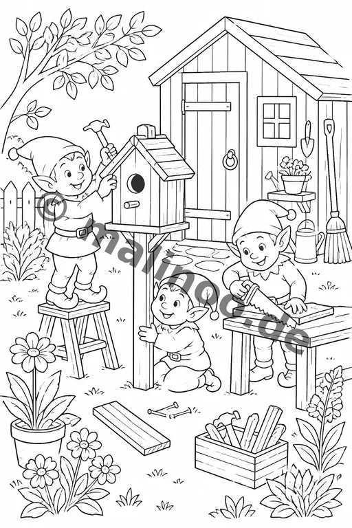 Heinzelmännchen Malbuch 20 Ausmalbilder gedruckt+lose – Vorschaubild 7
