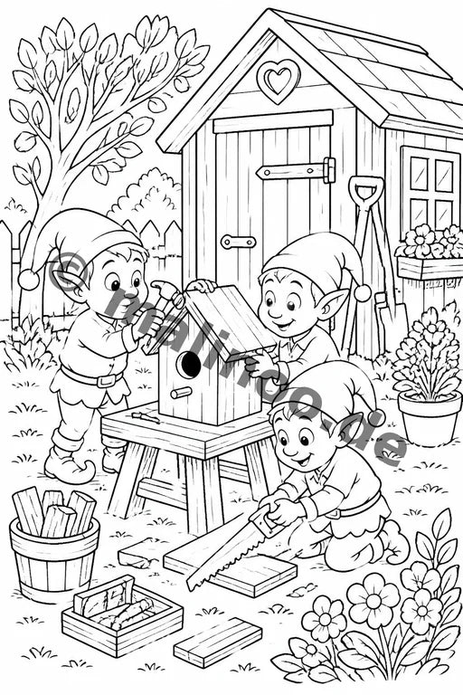 Heinzelmännchen Malbuch 20 Ausmalbilder gedruckt+lose – Vorschaubild 7