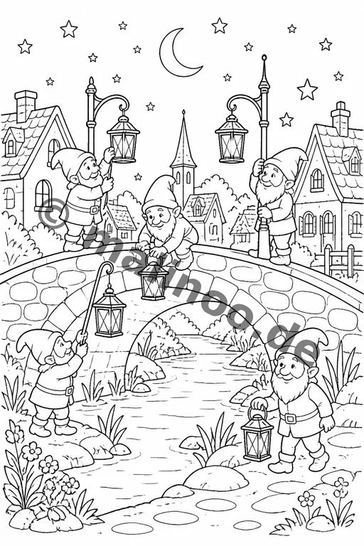 Heinzelmännchen Malbuch 20 Ausmalbilder gedruckt+lose – Vorschaubild 9