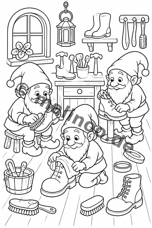 Heinzelmännchen Malbuch 50 Ausmalbilder PDF Download – Vorschaubild 1