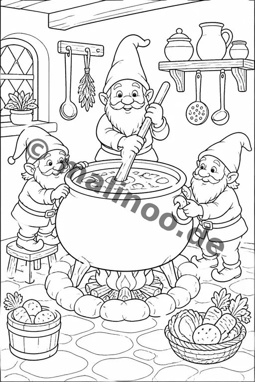 Heinzelmännchen Malbuch 50 Ausmalbilder PDF Download – Vorschaubild 2