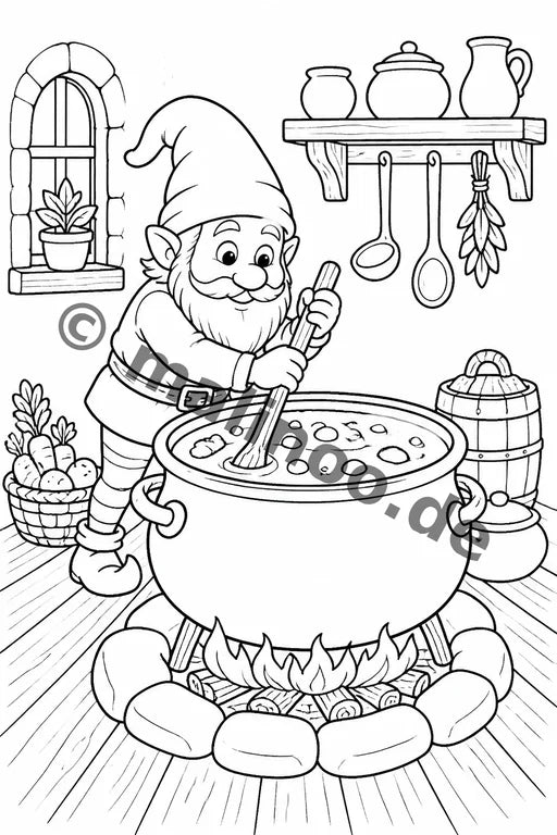 Heinzelmännchen Malbuch 50 Ausmalbilder PDF Download – Vorschaubild 2