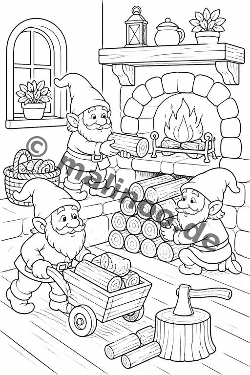 Heinzelmännchen Malbuch 50 Ausmalbilder PDF Download – Vorschaubild 3