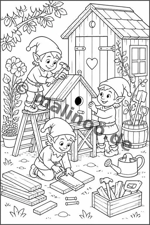 Heinzelmännchen Malbuch 50 Ausmalbilder gedruckt+gebunden – Vorschaubild 7
