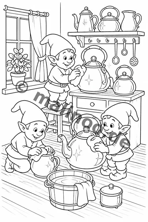 Heinzelmännchen Malbuch 50 Ausmalbilder gedruckt+lose – Vorschaubild 10