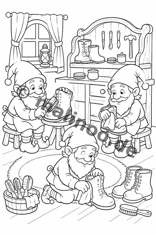Heinzelmännchen Malbuch 50 Ausmalbilder gedruckt+lose – Vorschaubild 1