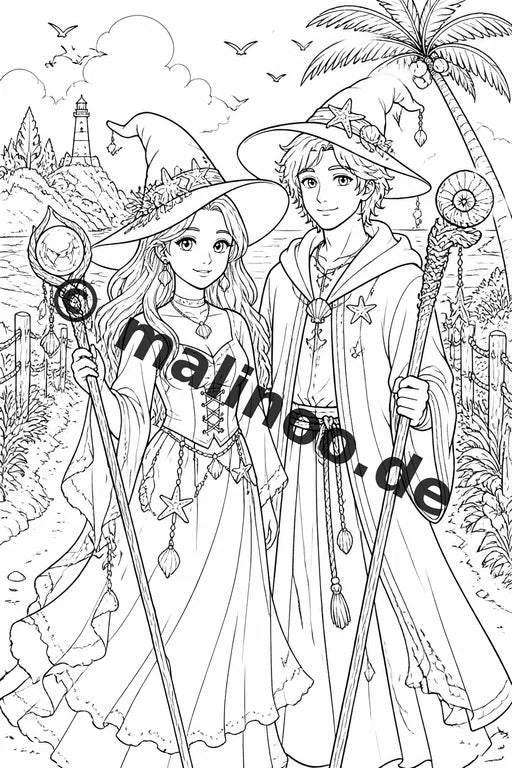 Hexen und Zauberer Malbuch 20 Ausmalbilder gedruckt und gebunden – Vorschaubild 8