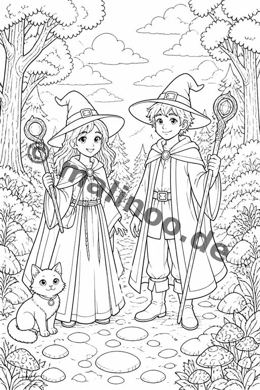 Hexen & Zauberer Malbuch 100 Ausmalbilder PDF Download – Vorschaubild 3