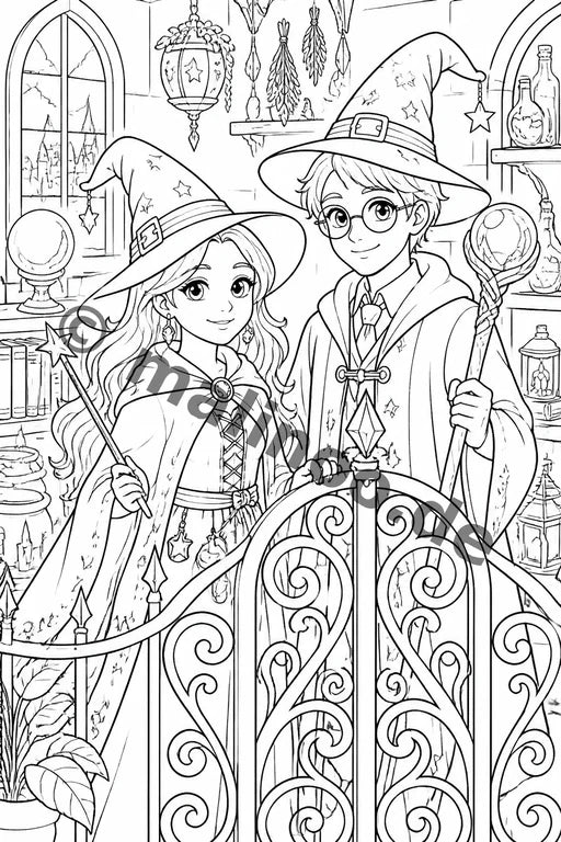 Hexen & Zauberer Malbuch 100 Ausmalbilder gedruckt+gebunden – Vorschaubild 6