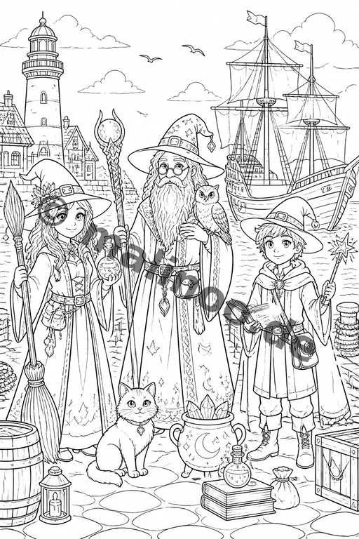 Hexen & Zauberer Malbuch 100 Ausmalbilder gedruckt+lose – Vorschaubild 10