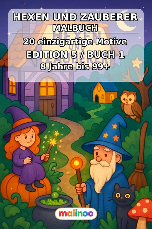 Hexen & Zauberer Malbuch 20 Ausmalbilder PDF Download – Cover