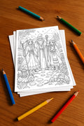 Hexen & Zauberer Malbuch 20 Ausmalbilder gedruckt+lose – Mockup-Ansicht