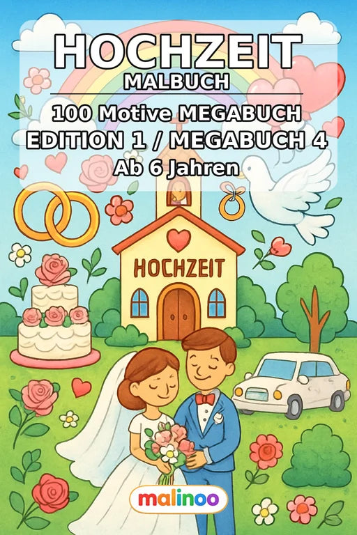 Hochzeit Malbuch 100 Ausmalbilder PDF Download – Cover