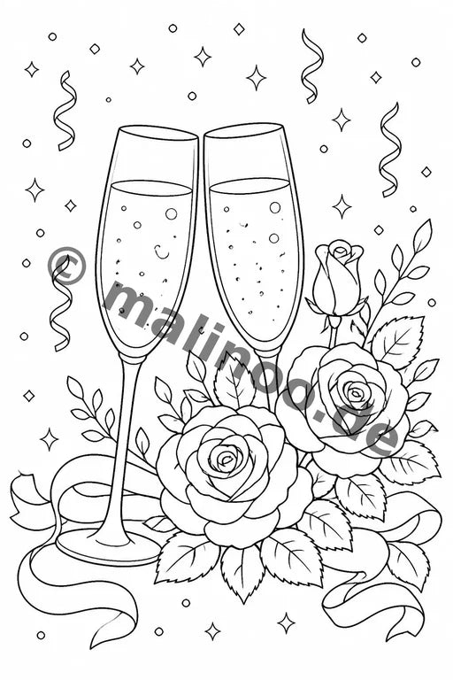 Hochzeit Malbuch 100 Ausmalbilder PDF Download – Vorschaubild 2