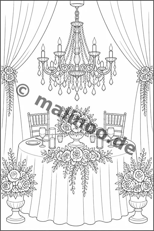 Hochzeit Malbuch 100 Ausmalbilder gedruckt+gebunden – Vorschaubild 6