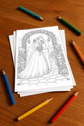 Hochzeit Malbuch 100 Ausmalbilder gedruckt+lose – Mockup-Ansicht