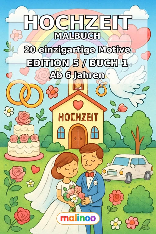 Hochzeit Malbuch 20 Ausmalbilder PDF Download – Cover