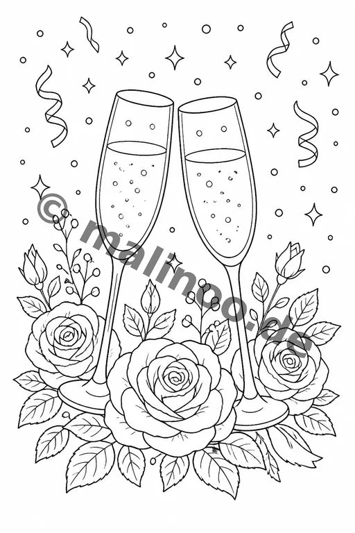Hochzeit Malbuch 20 Ausmalbilder PDF Download – Vorschaubild 2
