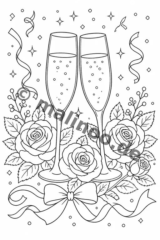 Hochzeit Malbuch 20 Ausmalbilder PDF Download – Vorschaubild 2