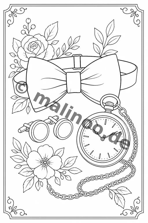 Hochzeit Malbuch 20 Ausmalbilder PDF Download – Vorschaubild 3