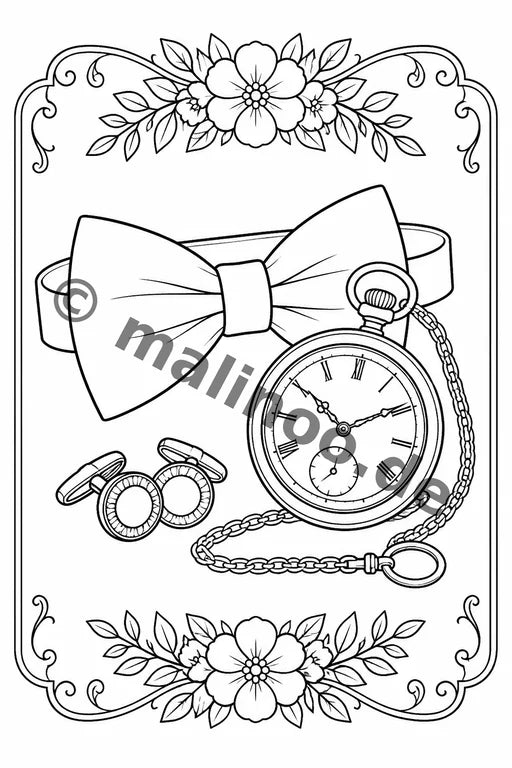Hochzeit Malbuch 20 Ausmalbilder PDF Download – Vorschaubild 3