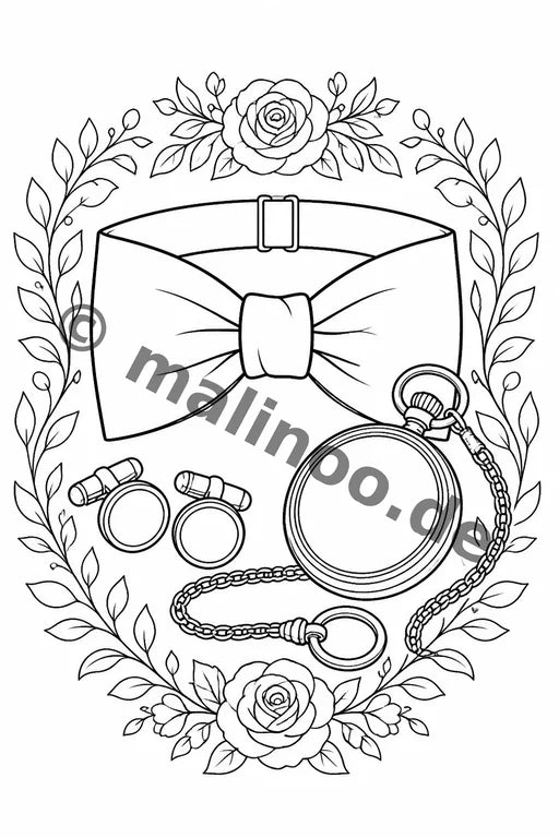 Hochzeit Malbuch 20 Ausmalbilder PDF Download – Vorschaubild 3