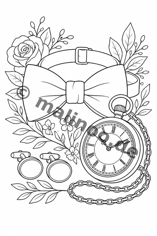 Hochzeit Malbuch 20 Ausmalbilder PDF Download – Vorschaubild 3