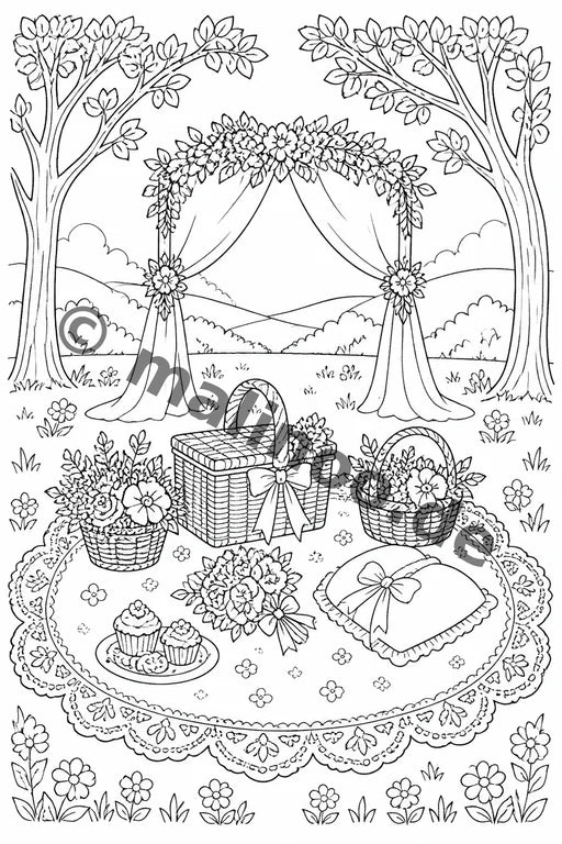 Hochzeit Malbuch 20 Ausmalbilder PDF Download – Vorschaubild 4