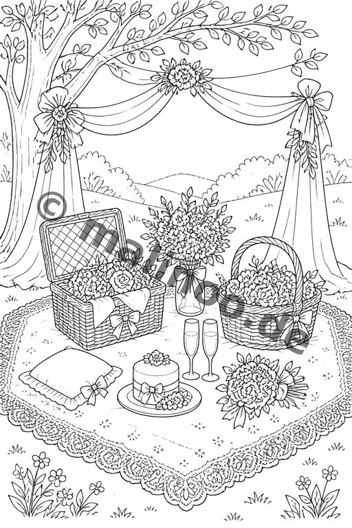 Hochzeit Malbuch 20 Ausmalbilder PDF Download – Vorschaubild 4