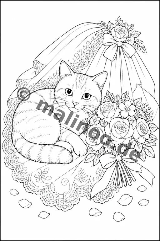 Hochzeit Malbuch 20 Ausmalbilder gedruckt+gebunden – Vorschaubild 8