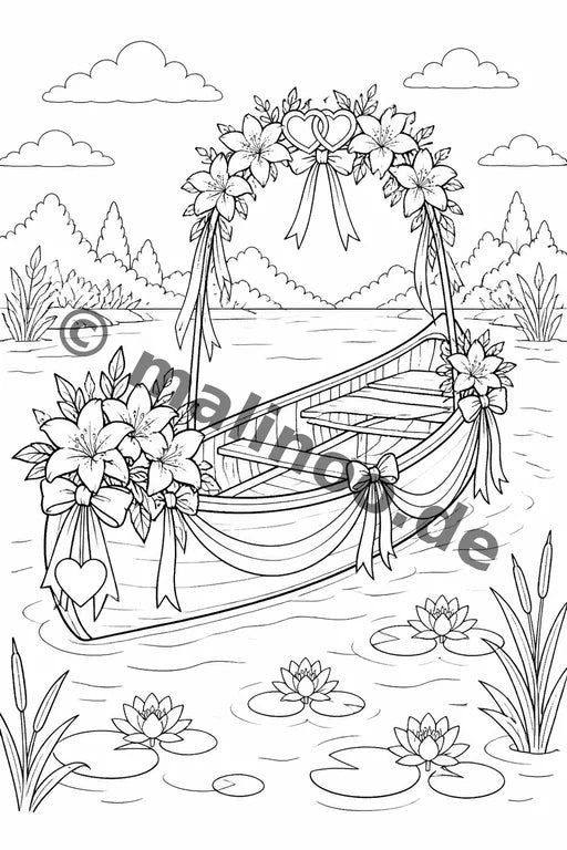 Hochzeit Malbuch 20 Ausmalbilder gedruckt+gebunden – Vorschaubild 9