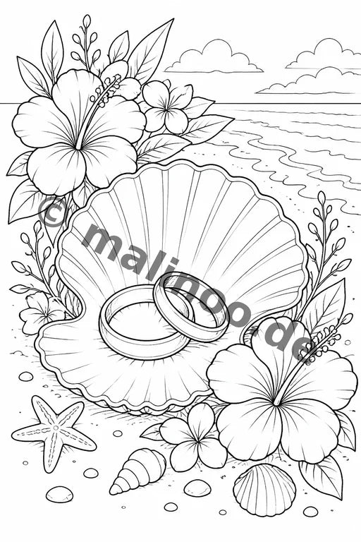 Hochzeit Malbuch 20 Ausmalbilder gedruckt+lose – Vorschaubild 10
