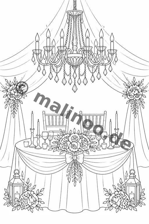 Hochzeit Malbuch 20 Ausmalbilder gedruckt+lose – Vorschaubild 6
