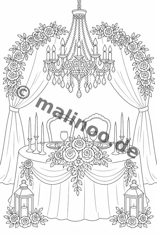Hochzeit Malbuch 20 Ausmalbilder gedruckt+lose – Vorschaubild 6