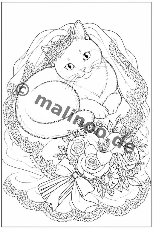 Hochzeit Malbuch 20 Ausmalbilder gedruckt+lose – Vorschaubild 8