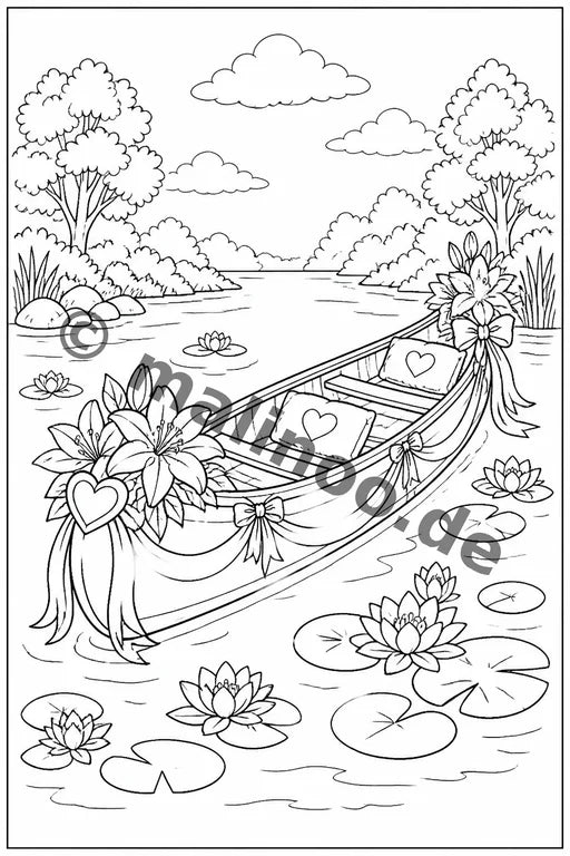 Hochzeit Malbuch 20 Ausmalbilder gedruckt+lose – Vorschaubild 9
