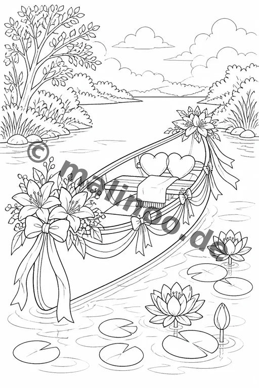Hochzeit Malbuch 20 Ausmalbilder gedruckt+lose – Vorschaubild 9