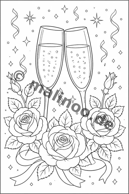 Hochzeit Malbuch 50 Ausmalbilder PDF Download – Vorschaubild 2