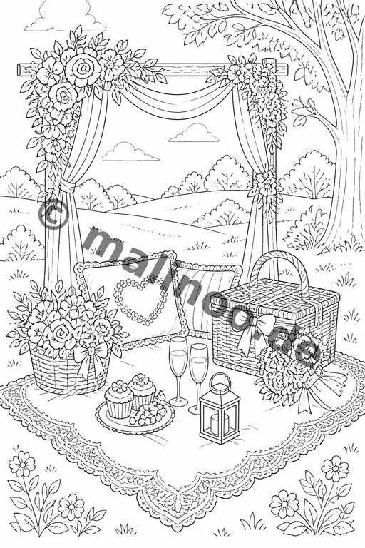 Hochzeit Malbuch 50 Ausmalbilder PDF Download – Vorschaubild 4