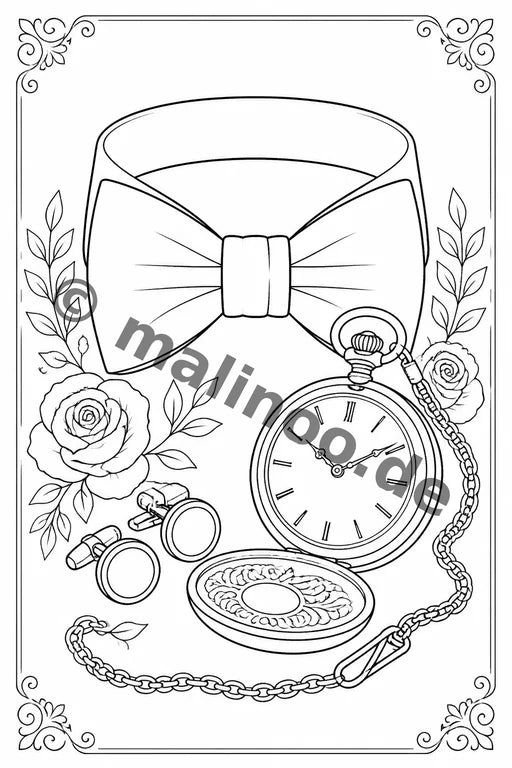 Hochzeit Malbuch 50 Ausmalbilder gedruckt+gebunden – Vorschaubild 3